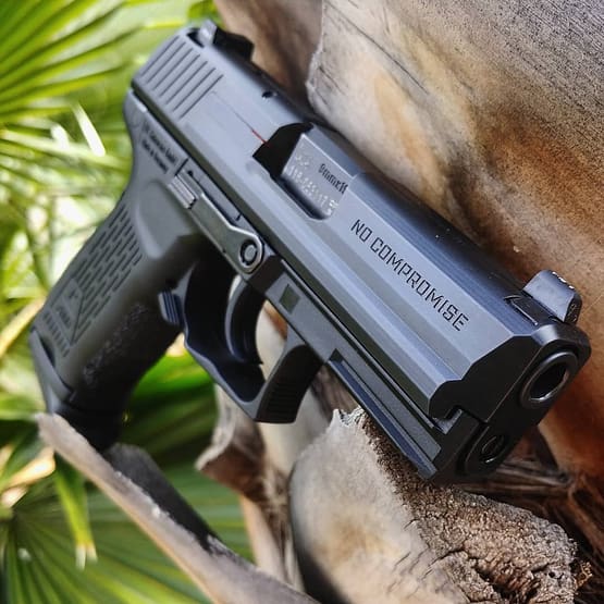 Pistol slide laser engraving